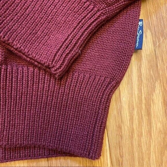 Ben Sherman All Cotton Red Long Sleeve Crew Neck Pullover Sweater Mens Medium - Picture 4 of 10